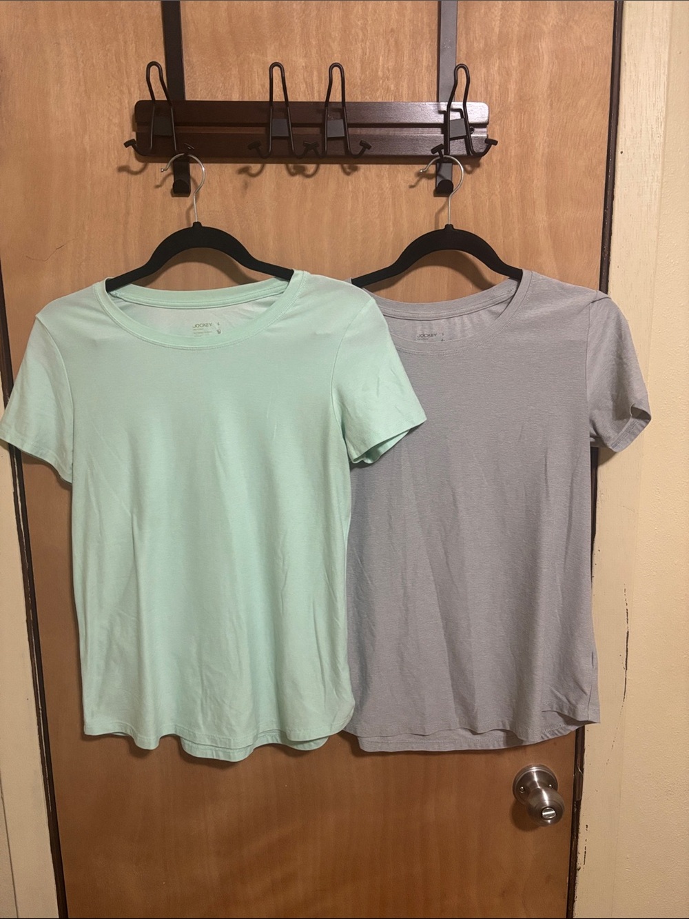 Jockey Short-Sleeve Tee Set in Mint and Light Gray